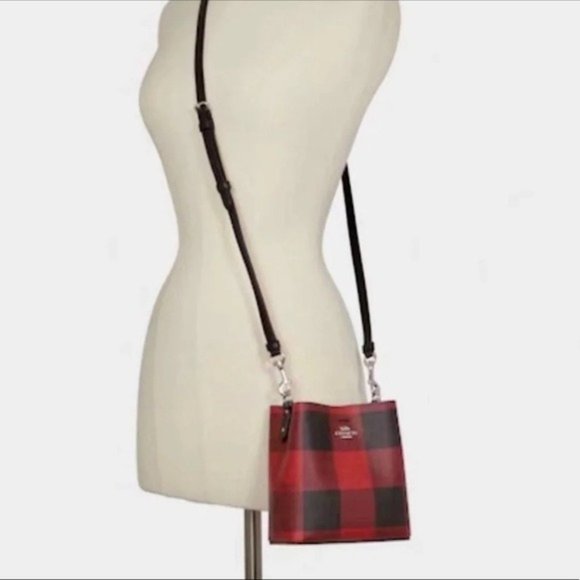 Coach Mini Town Bucket Bag Crossbody With Buffalo Plaid Print - Picture 10 of 10